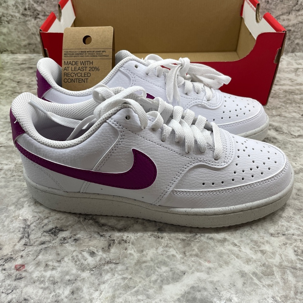 Nike Court Vision Low shoes size 7 New NIB White & Purple